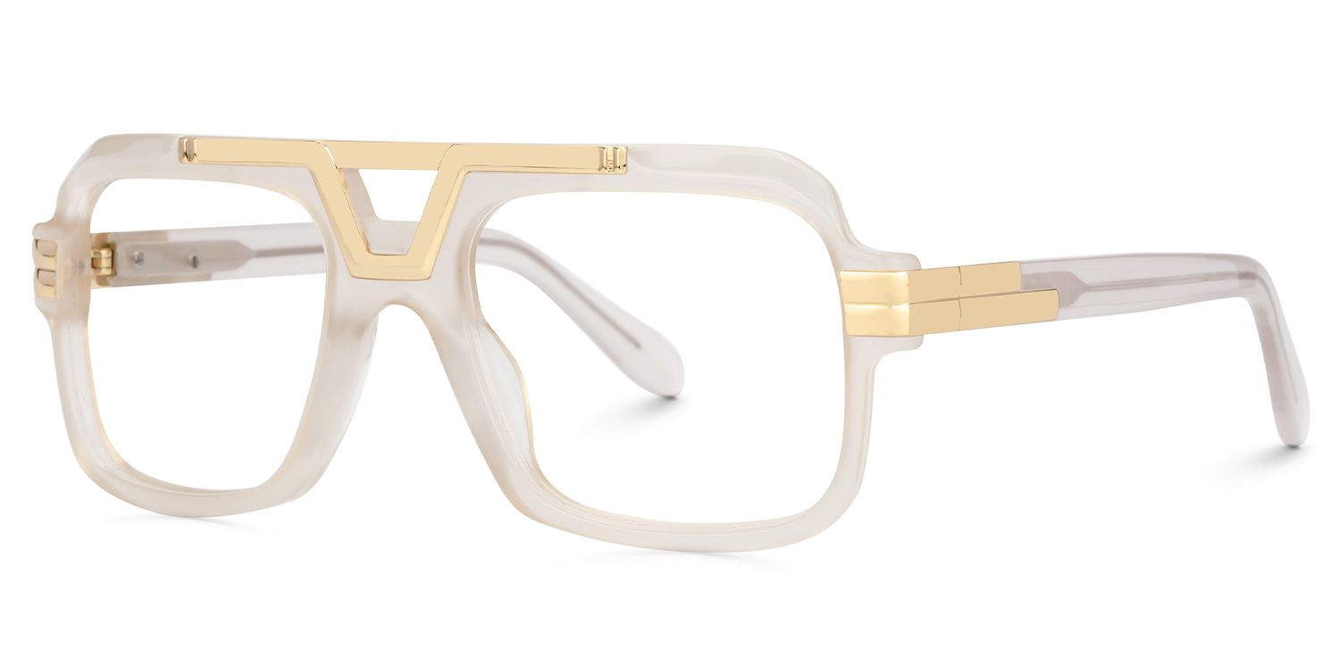 Croswell Acetate Aviator White Frame Glasses | Zeelool1