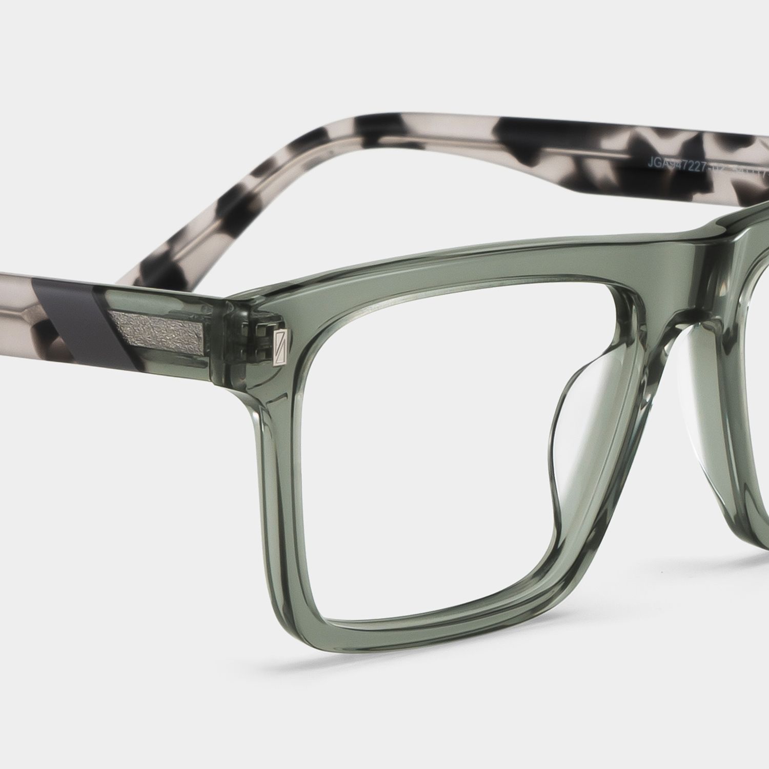 Rectangle Gray Green Eyeglasses- Henry Acetate Frame Glasses5