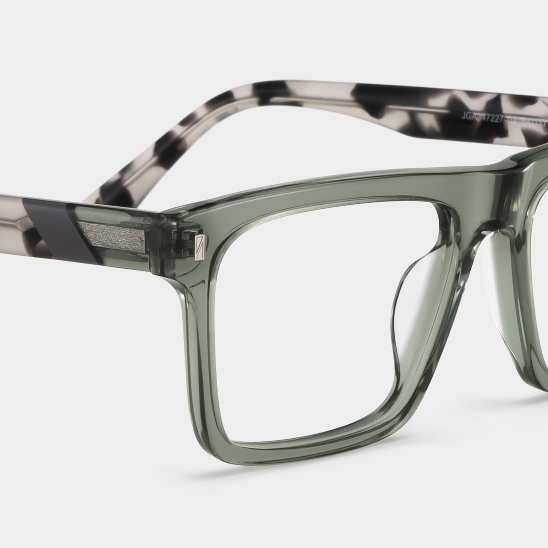 Rectangle Gray Green Eyeglasses- Henry Acetate Frame Glasses5