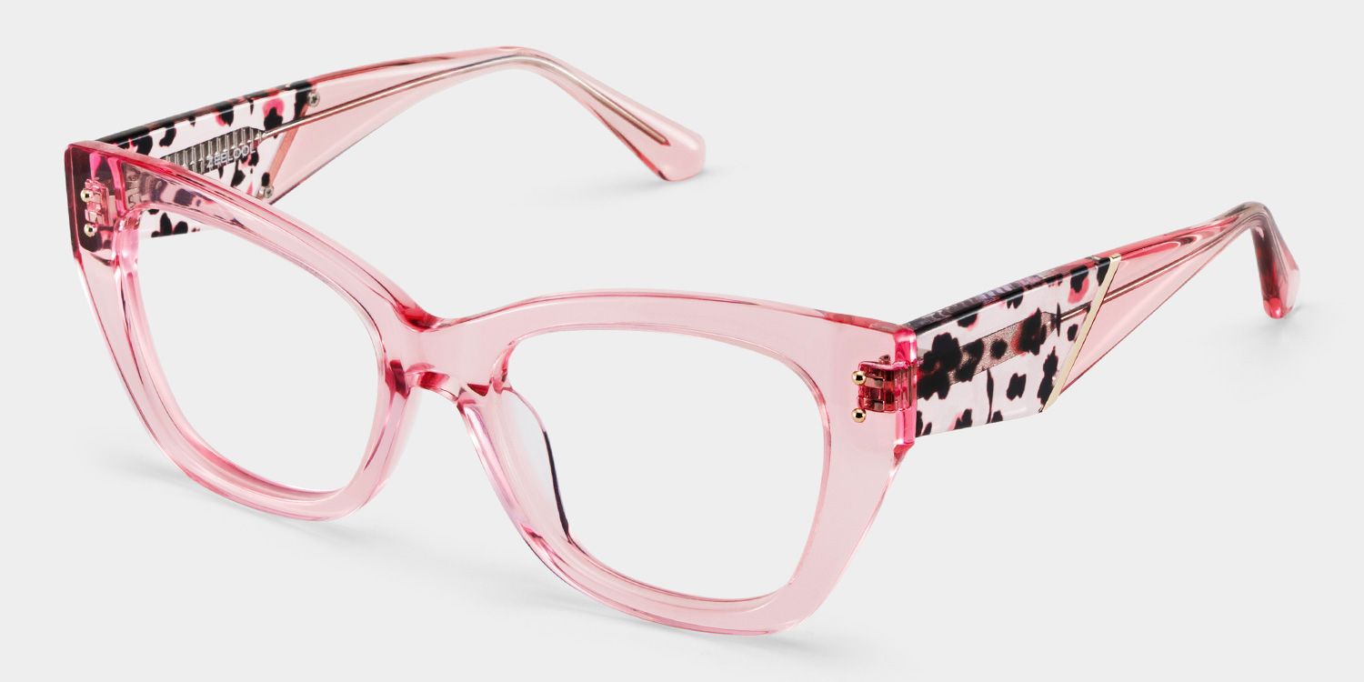 Skylar Clear Pink Frame Glasses with Butterfly Frame Online | ZEELOOL6
