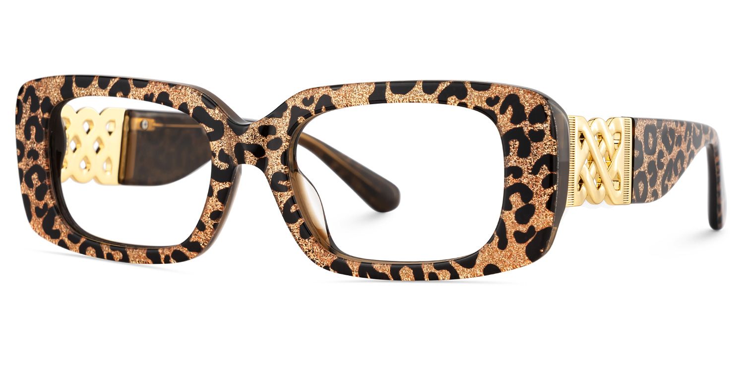 Jonas Rectangle Leopard Color Frame Glasses for Women | Zeelool3