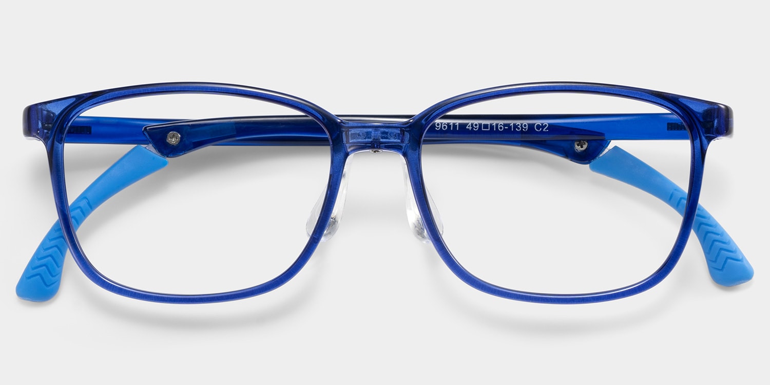 Gray Rectangle Blue Glasses