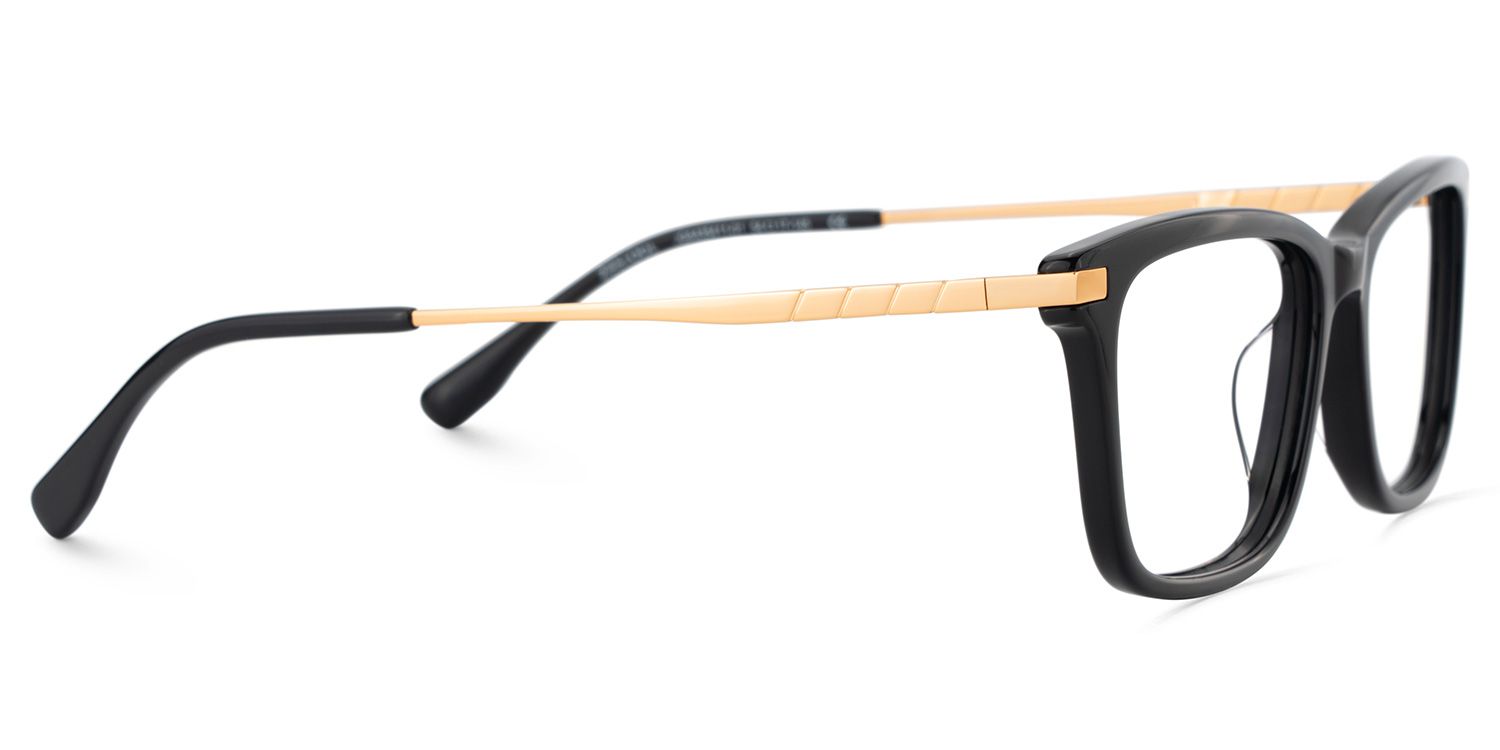 Zane Rectangle Black Color Frame Glasses for Men | Zeelool4