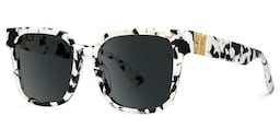 Kerri Square Cow Print Glasses1