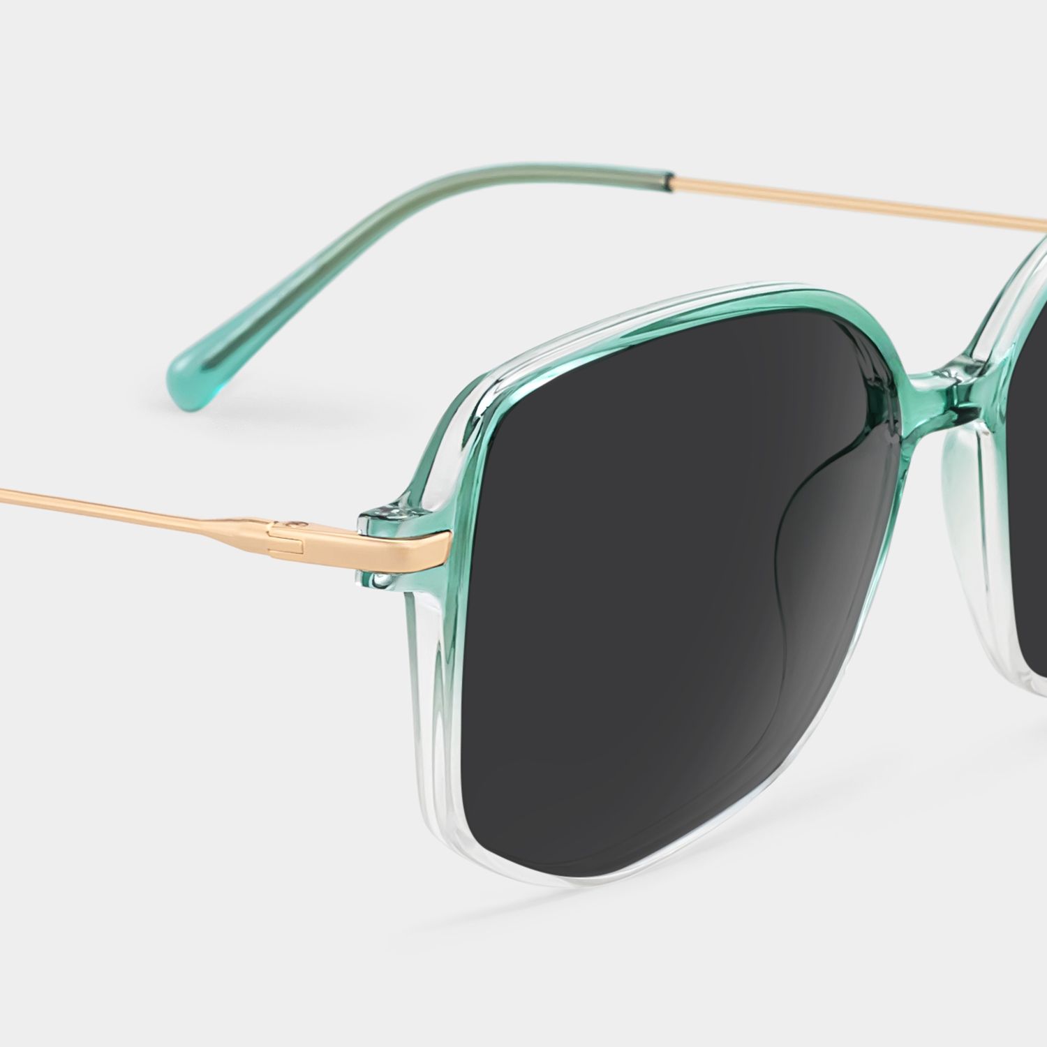 ペネロピムーン Payton Tr90 Green Geometric Frame Sunglasses | ZEELOOL