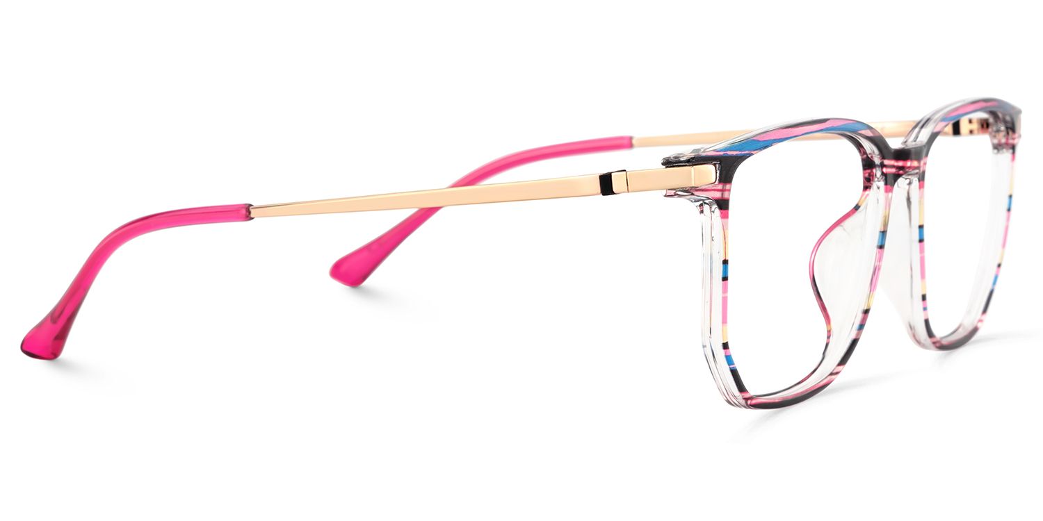 Fezell Black Pink Thin Frame Eyeglasses | Zeelool Optical4