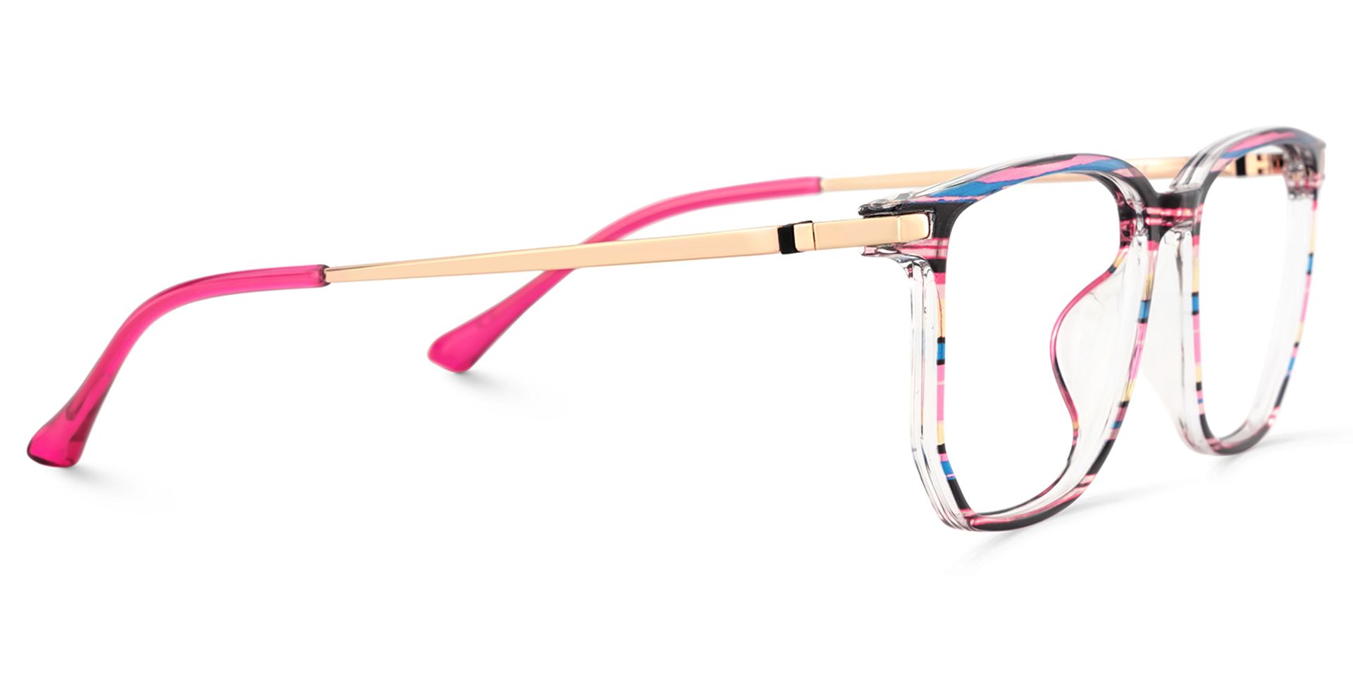 Fezell Black Pink Thin Frame Eyeglasses | Zeelool Optical4