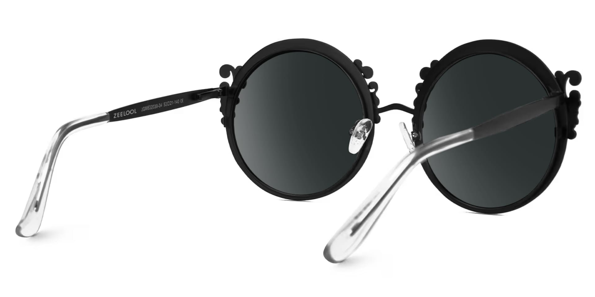 Nelida Designer Sunglasses in Round Black Frame3