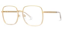 Perfecta Square Gold Crystal Glasses1