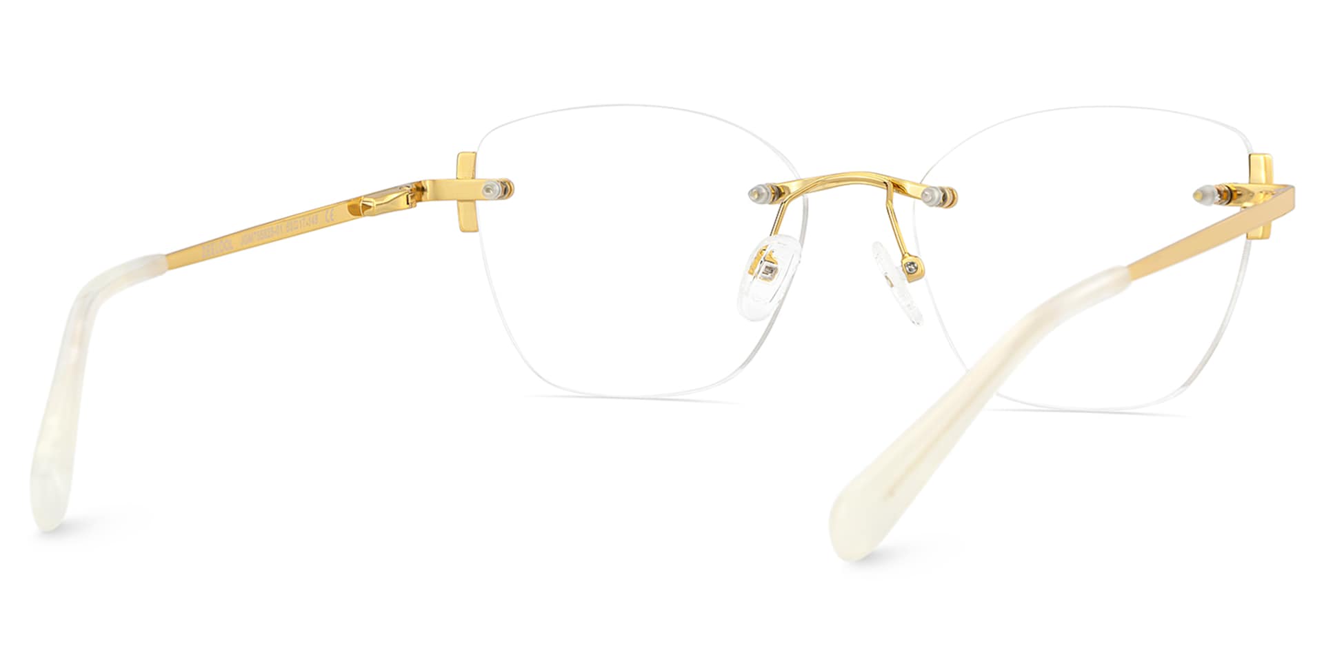 Gold Rectangle Jaxon Glasses with Rimless | Zeelool4