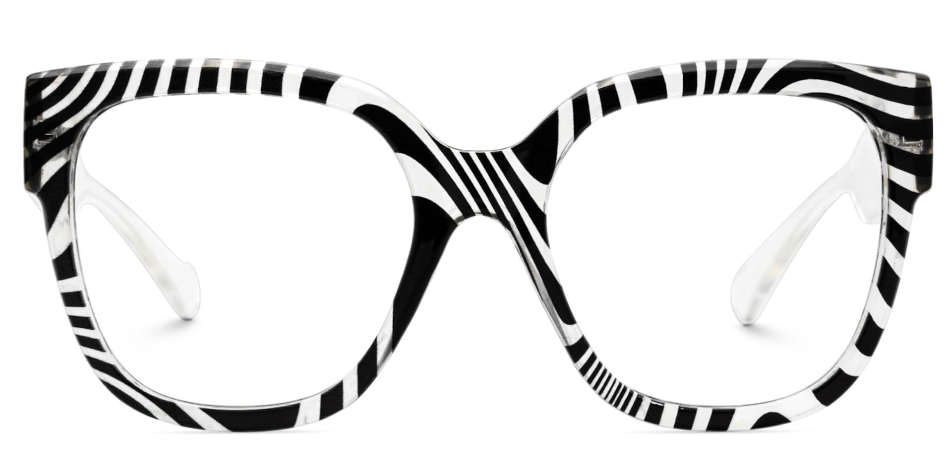 Reineke Zebra Print Eyeglasses and Square Frames0