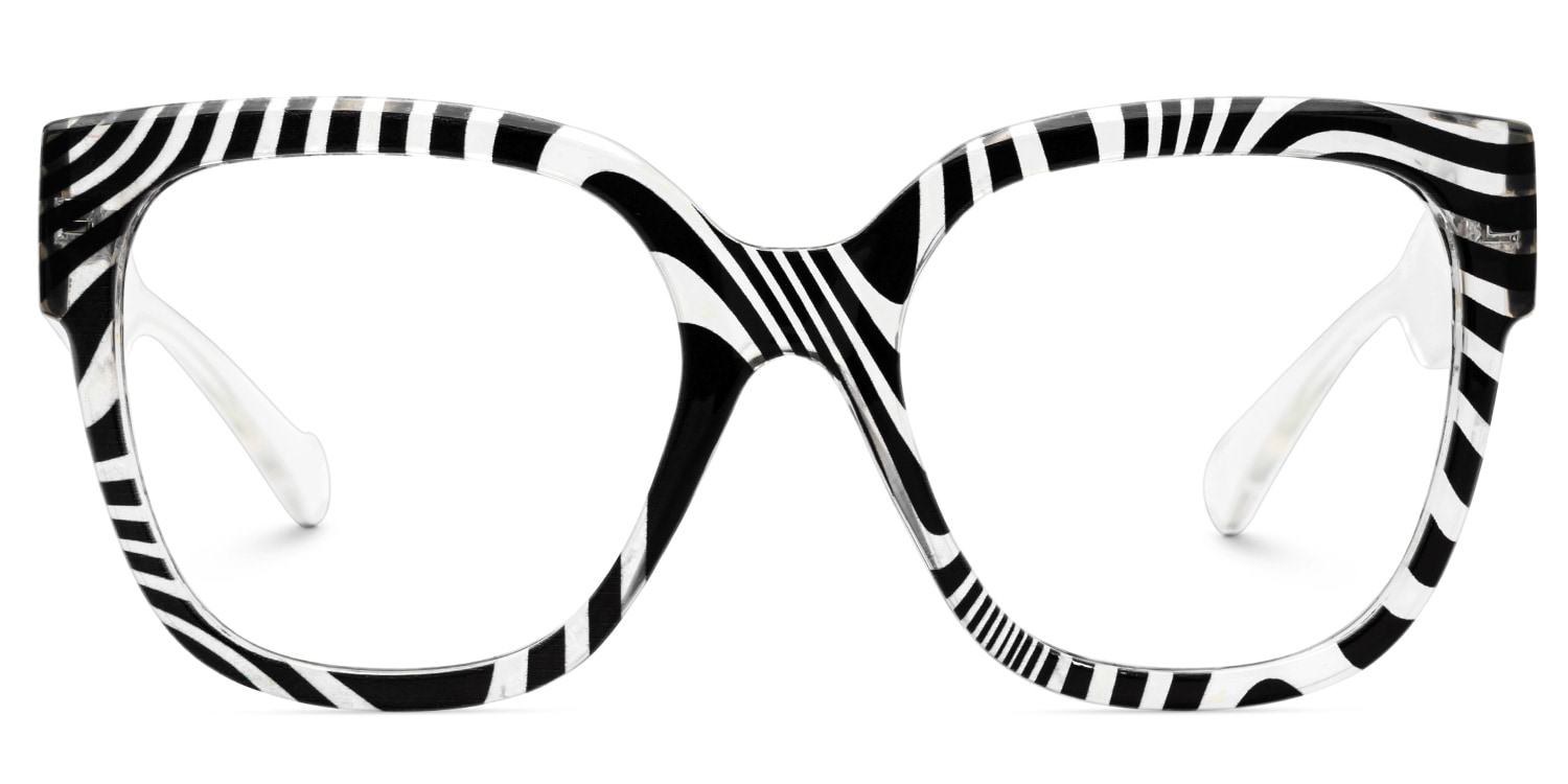 Reineke Square Zebra Print Glasses0