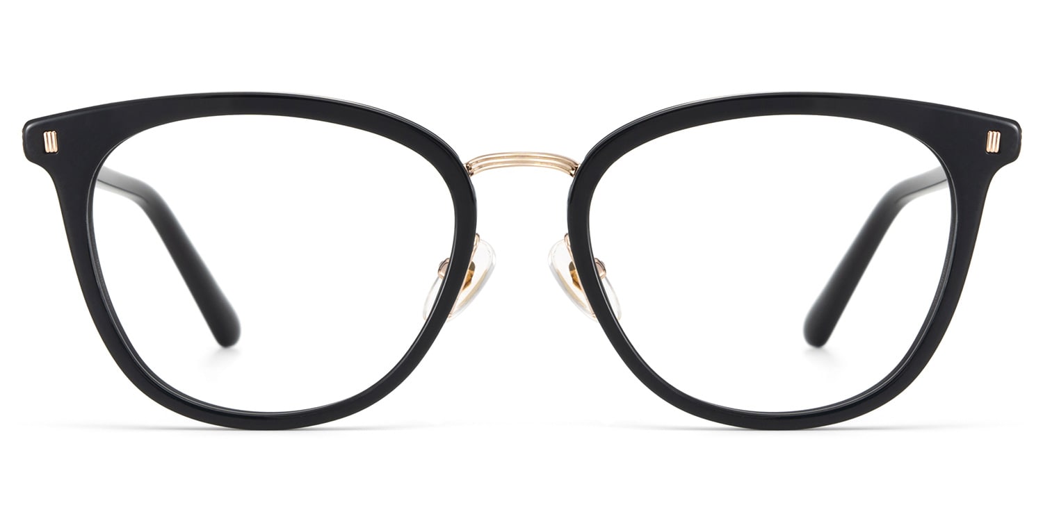 Caden Round Black Glasses