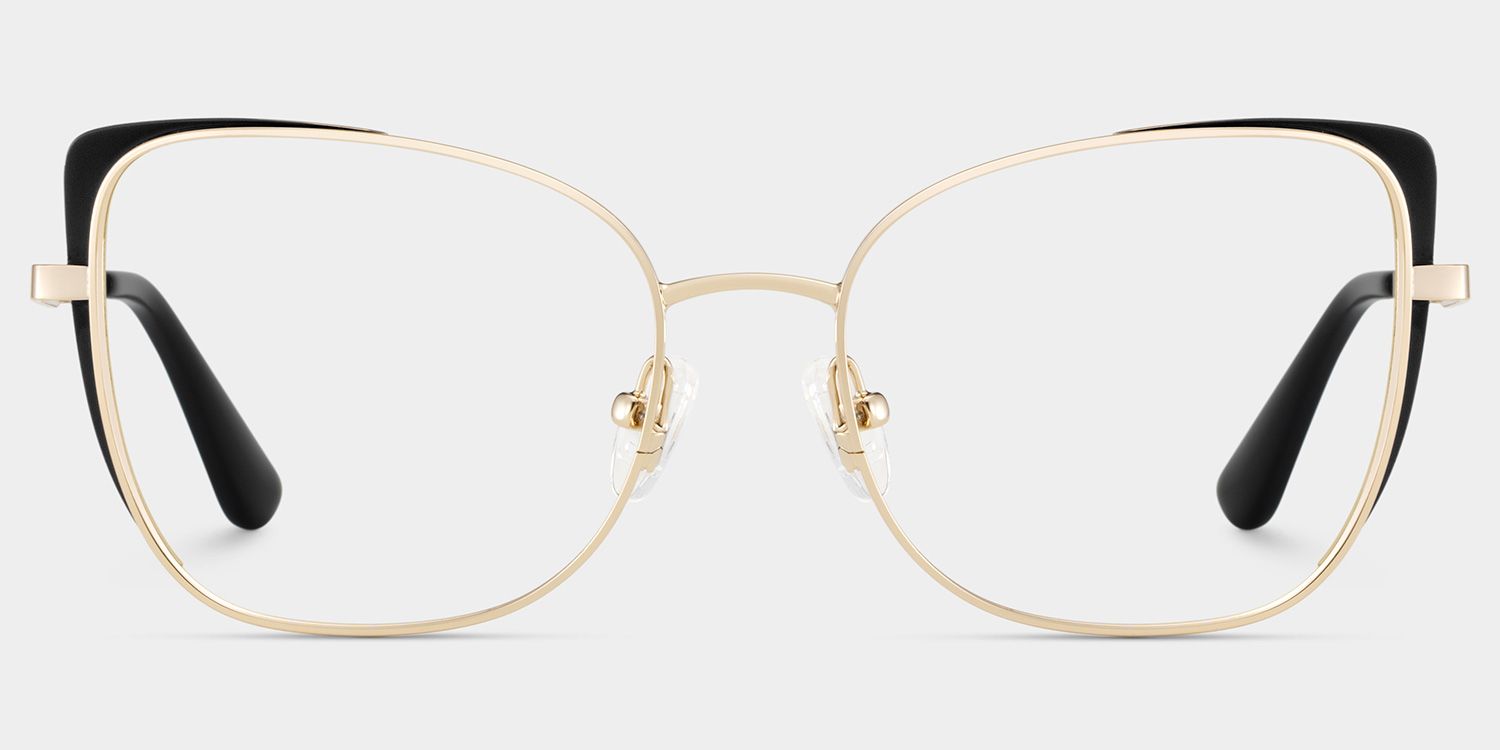 Tessa Black Gold Frame Glasses with Cat eye Frame Online | ZEELOOL1