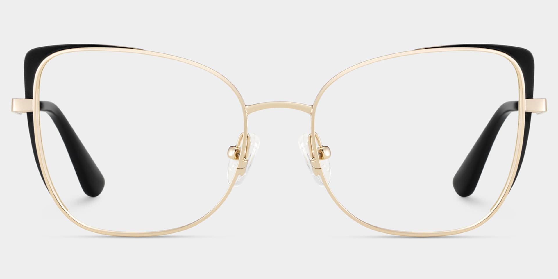 Tessa Black Gold Frame Glasses with Cat eye Frame Online | ZEELOOL1