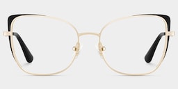 Tessa Cat-Eye Black Gold Glasses1