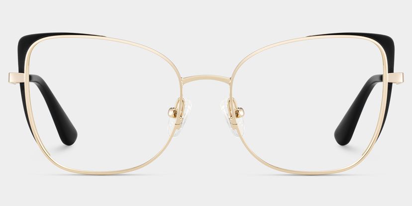 Tessa Cat-Eye Black Gold Glasses