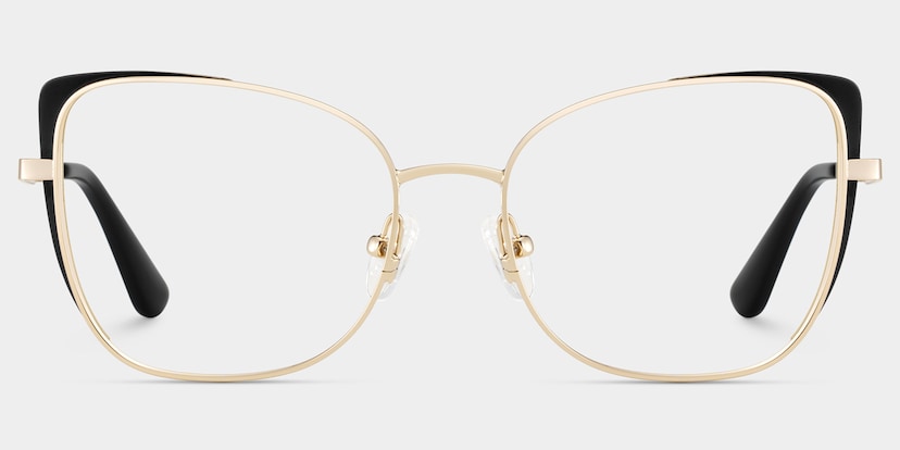 Tessa Cat-Eye Black Gold Glasses