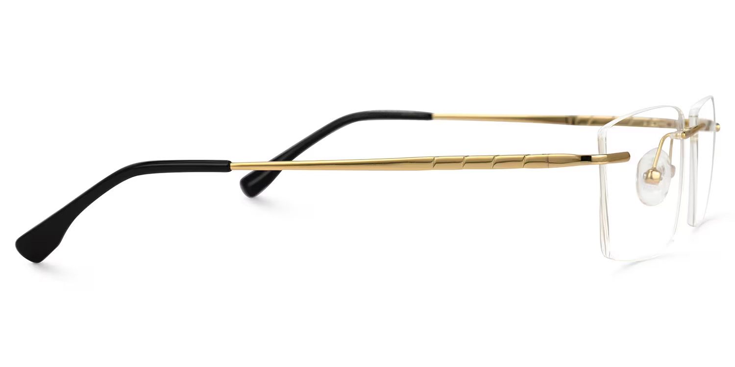 Cetina Rectangle Gold Metal Frame Glasses | ZEELOOL2