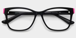 Eva Black Pink Rectangle Glasses2