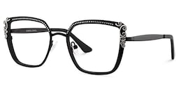 Frieze Rectangle Black Glasses3