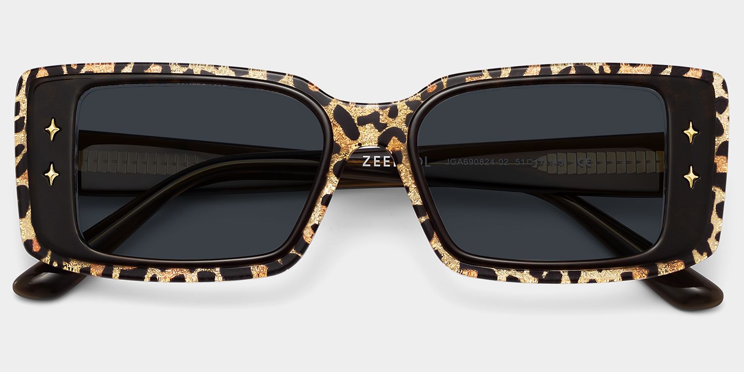 Gleam Rectangle Leopard Frame Sunglasses Online Sale | ZEELOOL1