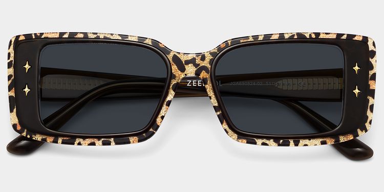 Gleam Leopard Rectangle Sunglasses