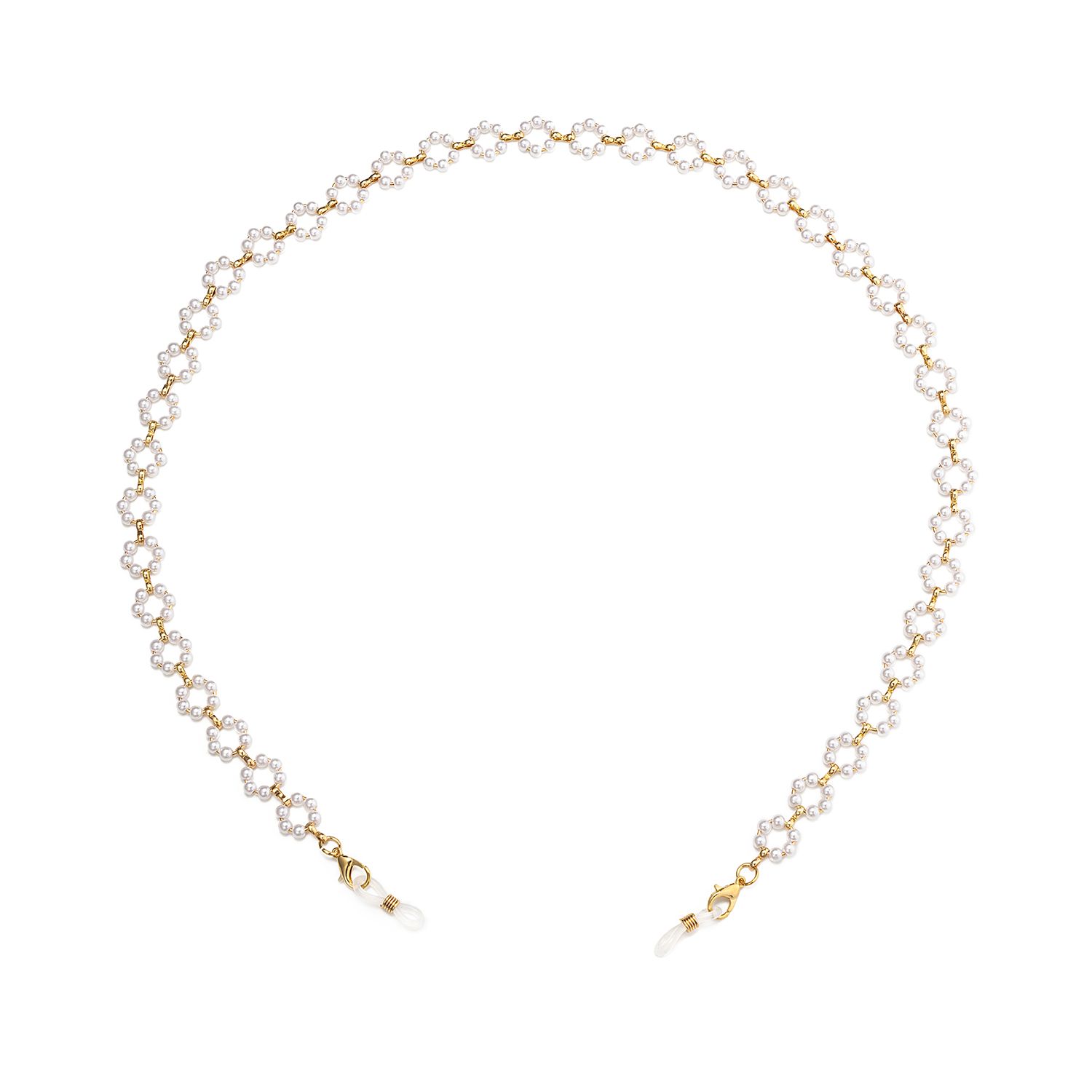 Fashion White Flower Eyeglasses Chains Accessories on Zeelool1