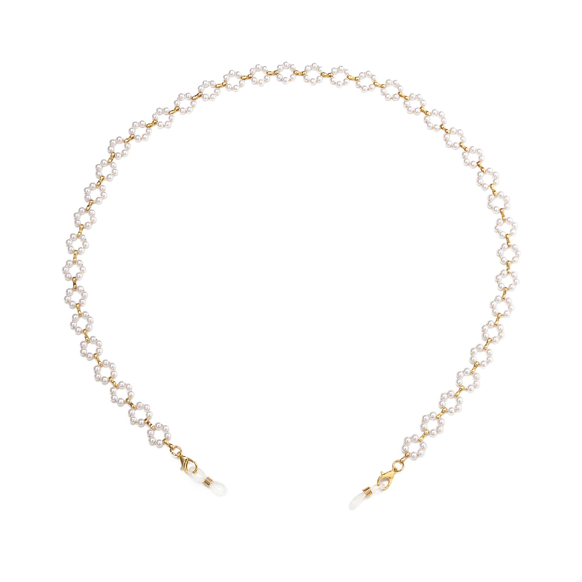 Fashion White Flower Eyeglasses Chains Accessories on Zeelool1