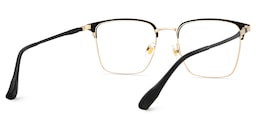 Dawson Browline Black Gold Glasses5