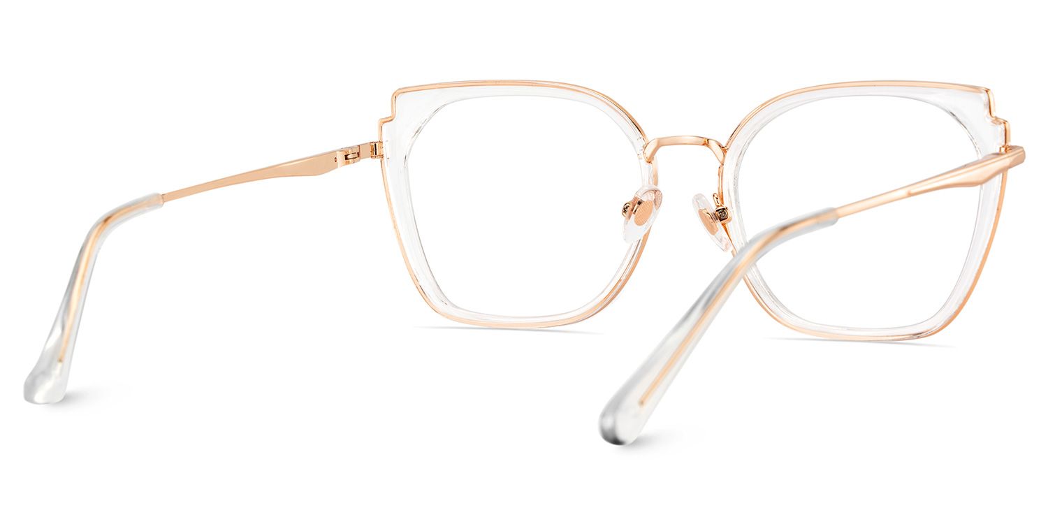 Clear Metal Frame Glasses With Wide Size For Women4