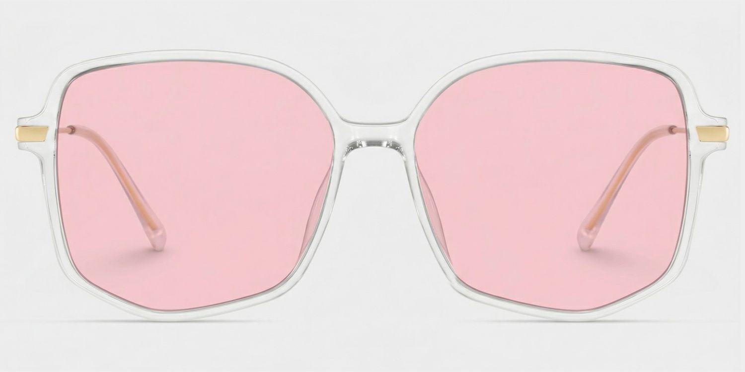 Payton Geometric Style Clear Frame Sunglasses | ZEELOOL0