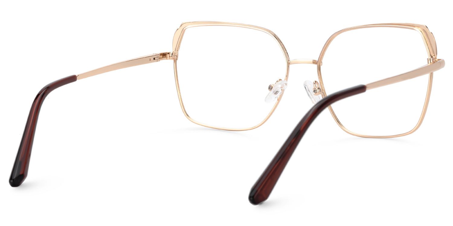 Shayla Metal Square Brown Frame Glasses | Zeelool