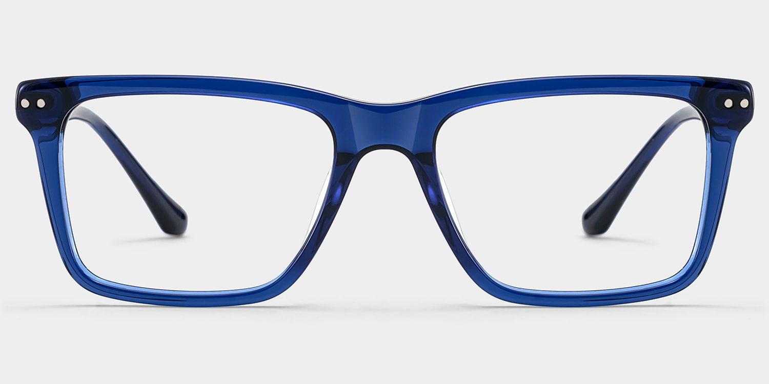 Harper Rectangle Blue Glasses