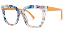Nina Square Blue-Floral Glasses1