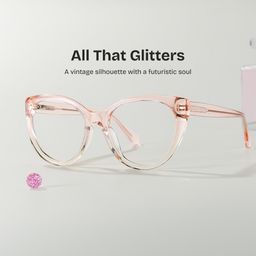 Kiera Pink Cat eye Glasses0