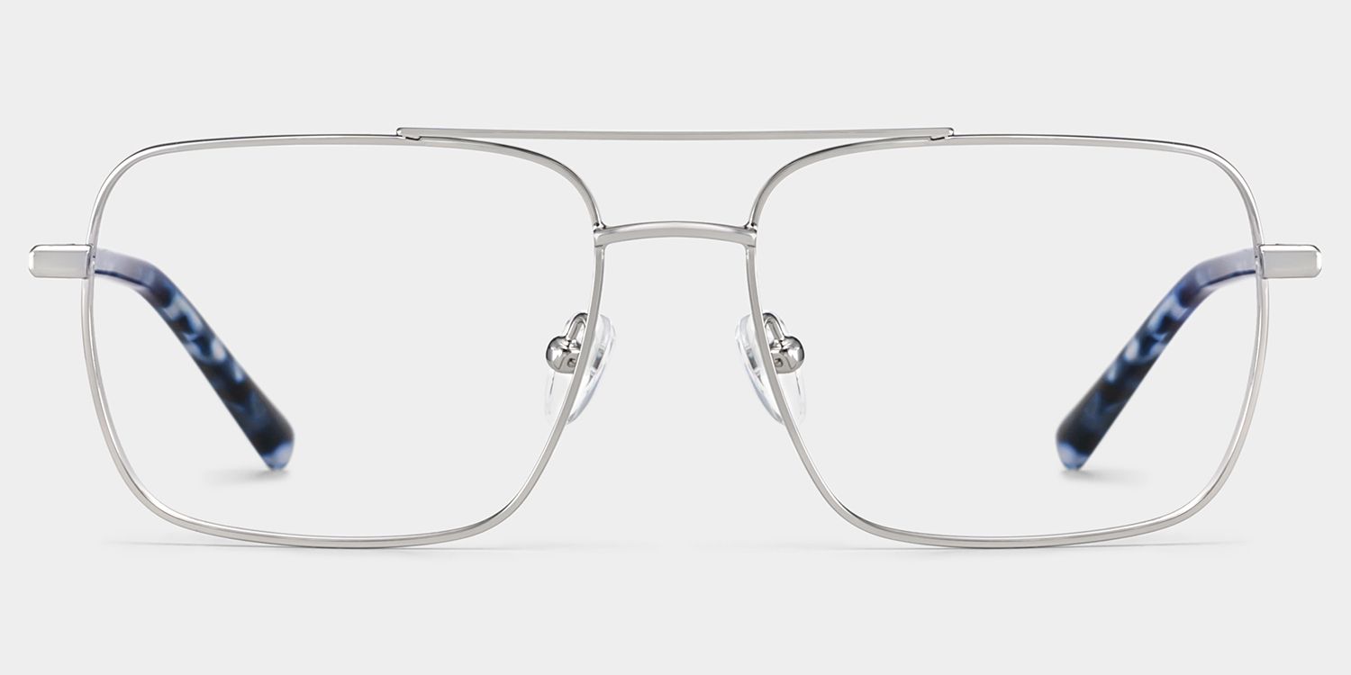 Iris Silver Frame Glasses with Aviator Frame Online | ZEELOOL2