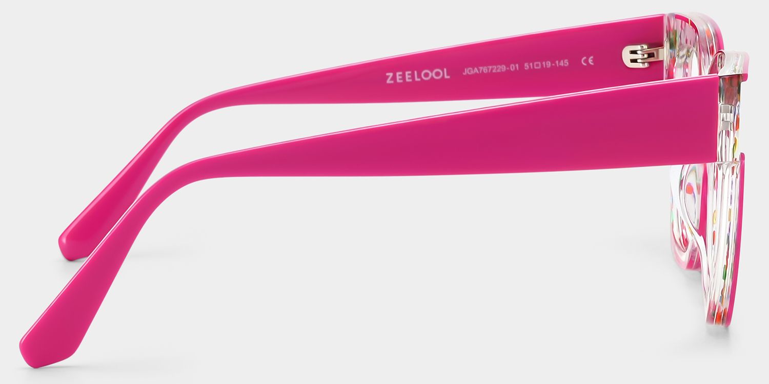 Zerica Eyeglasses in Square Red Rose Eyeglasses | Zeelool5