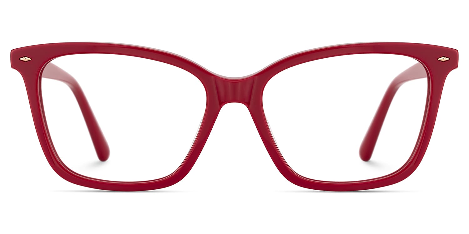 Theo Rectangle Red Glasses