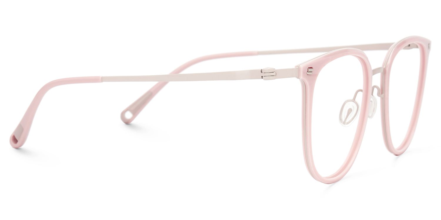 Gilliane Round Pink Glasses Thin Frame | Zeelool2