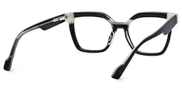 Pinette Square Black White Glasses4