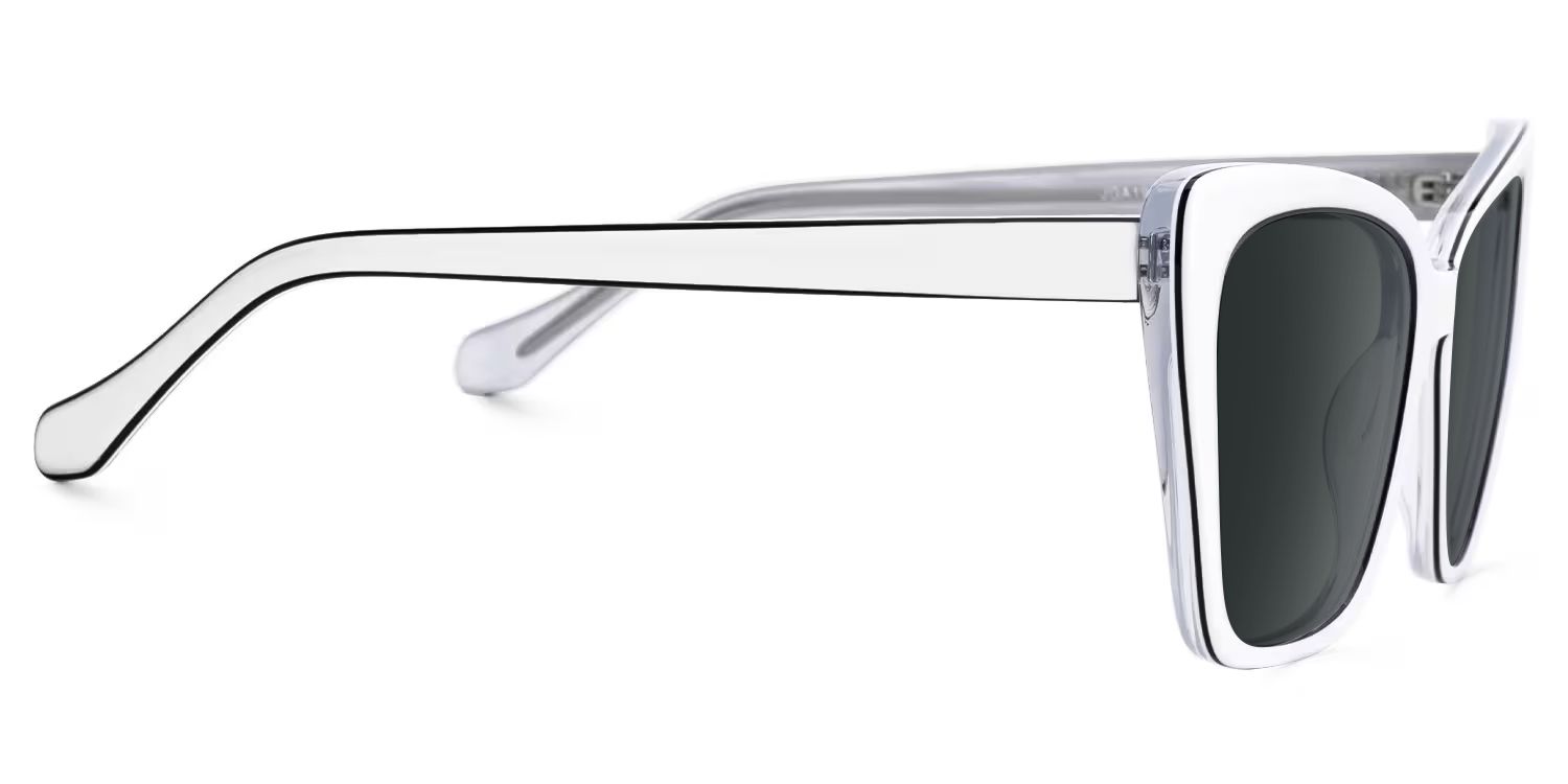 New White-Black Color for Shanell Acetate Sunglasses | Zeelool Optical2