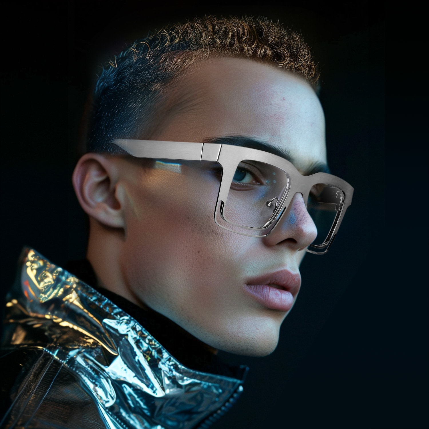 Evan Rectangle Silver Glasses