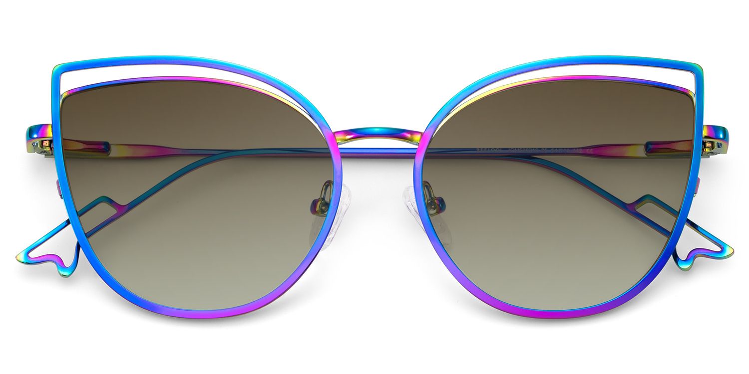 Spivey Iridescent Cat Eye Polarized Sunglasses for Driving | ZEELOOL1