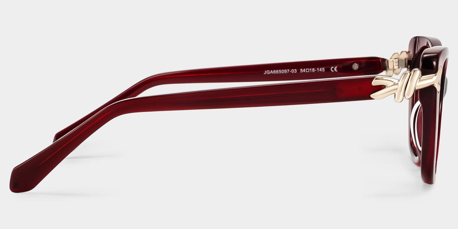 Isolde Burgundy Cat-Eye Glasses | ZEELOOL4