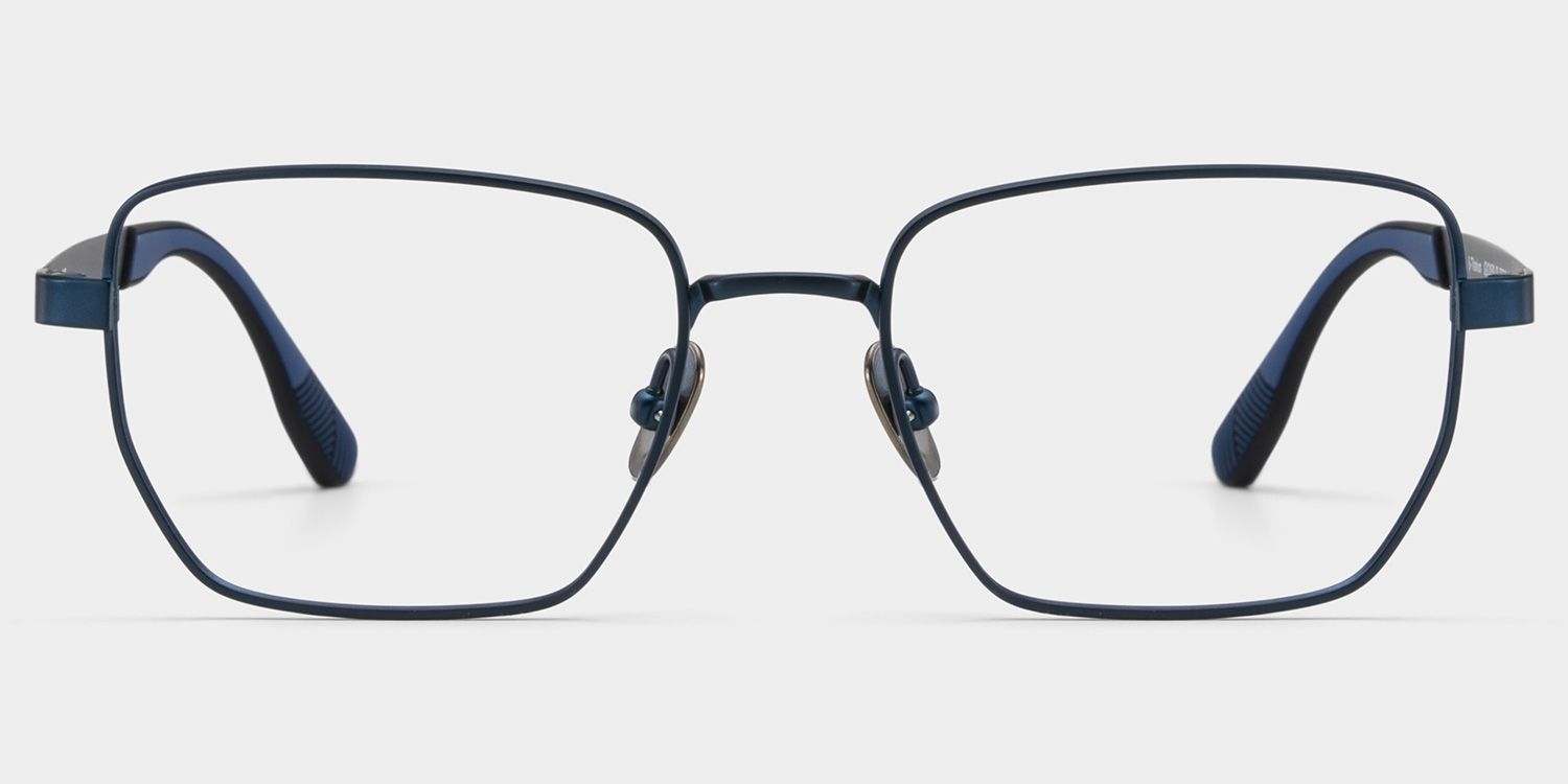 Jameson Blue Frame Prescription Glasses with Geometric Shape | ZEELOOL3