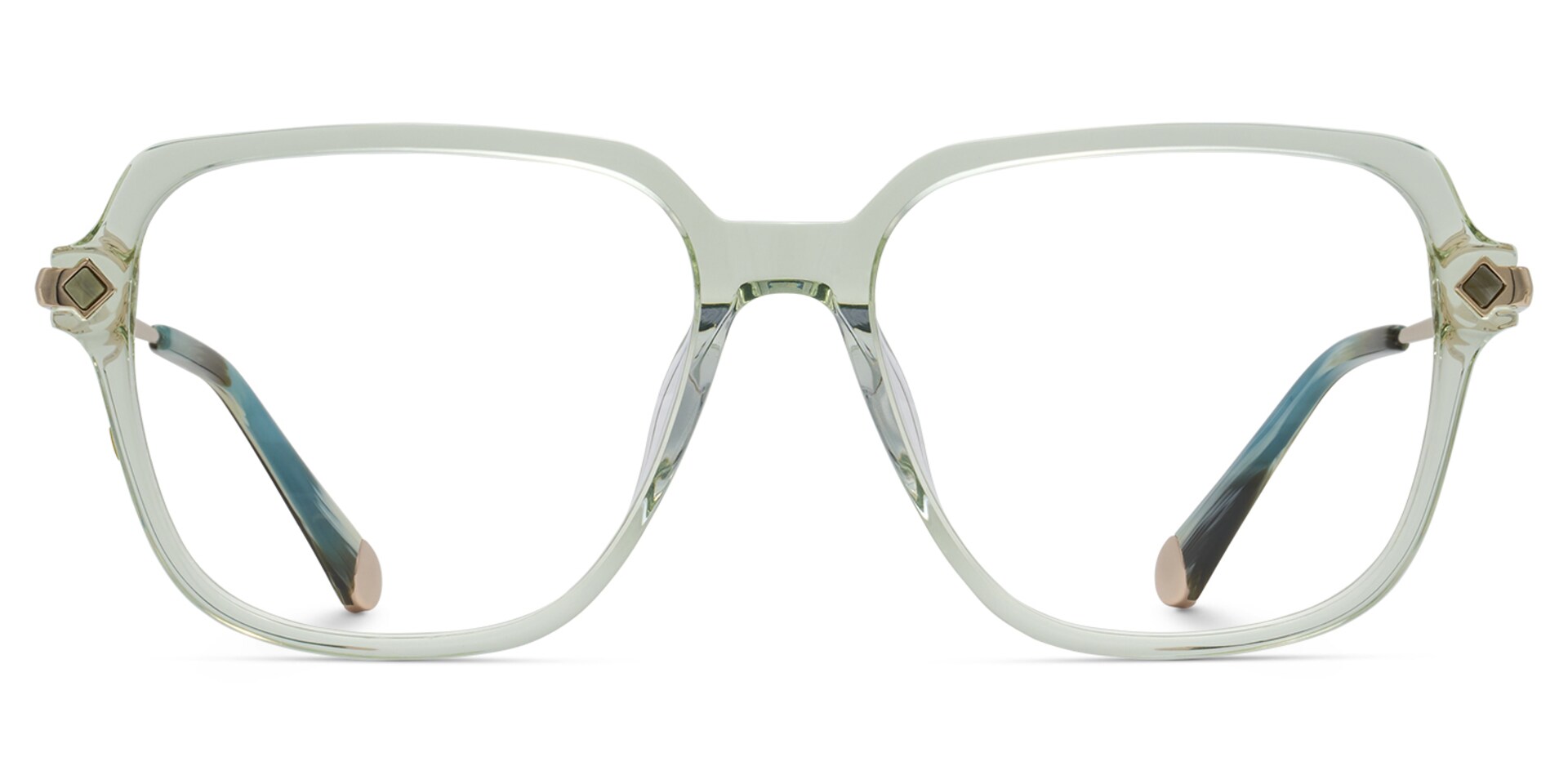 Square Eyeglasses With Green0