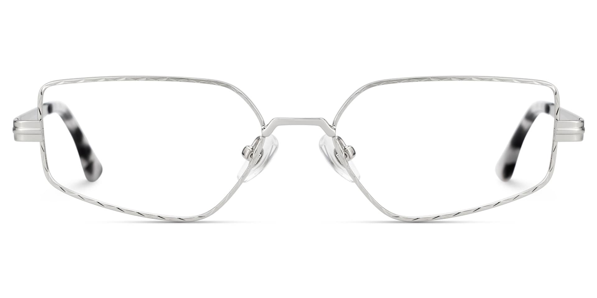 Rectangle Silver Eyeglasses- Lyle Metal Frame Glasses1