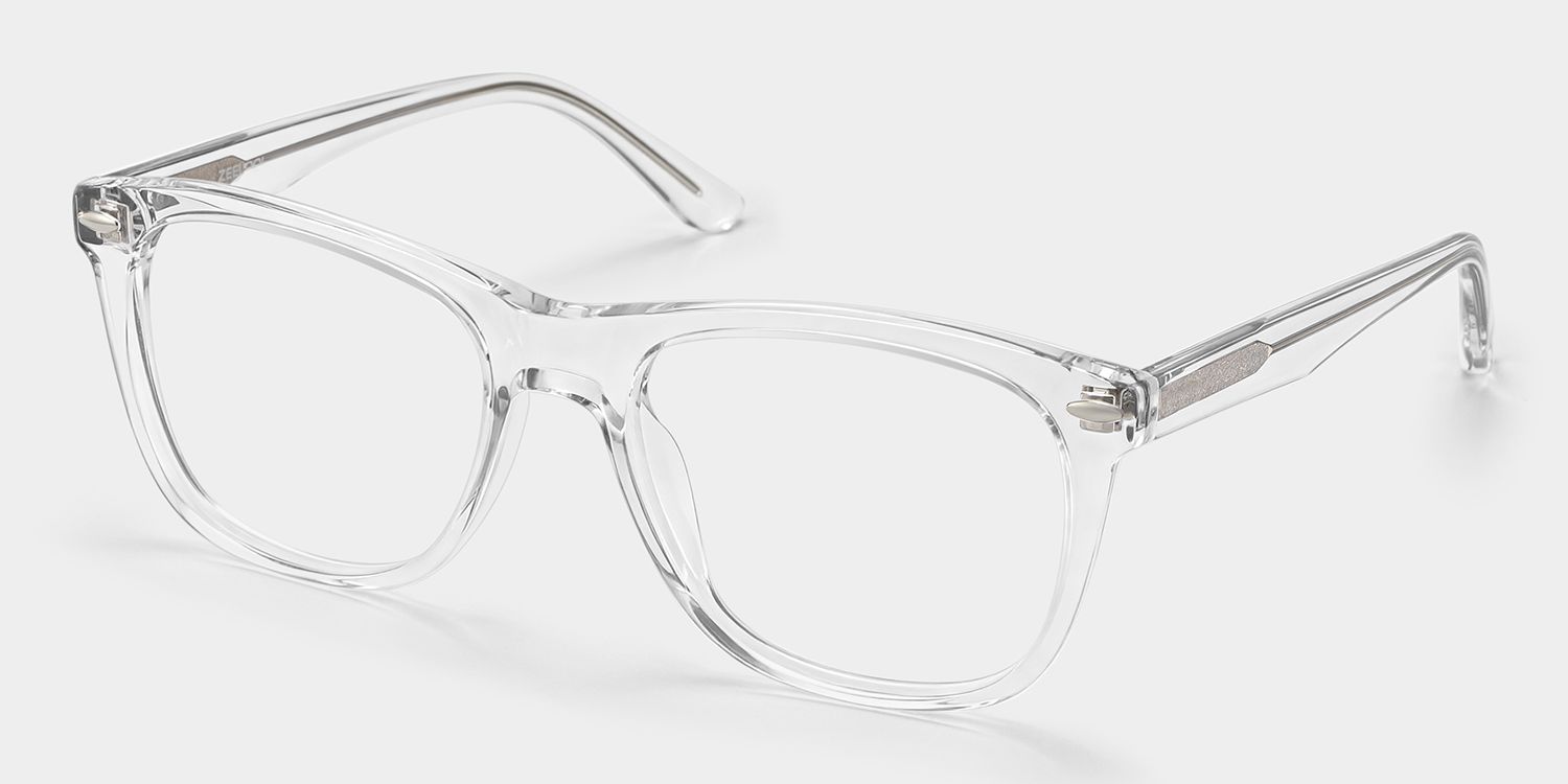 Atlas Clear Rectangle Acetate Frame Glasses for Men | ZEELOOL3
