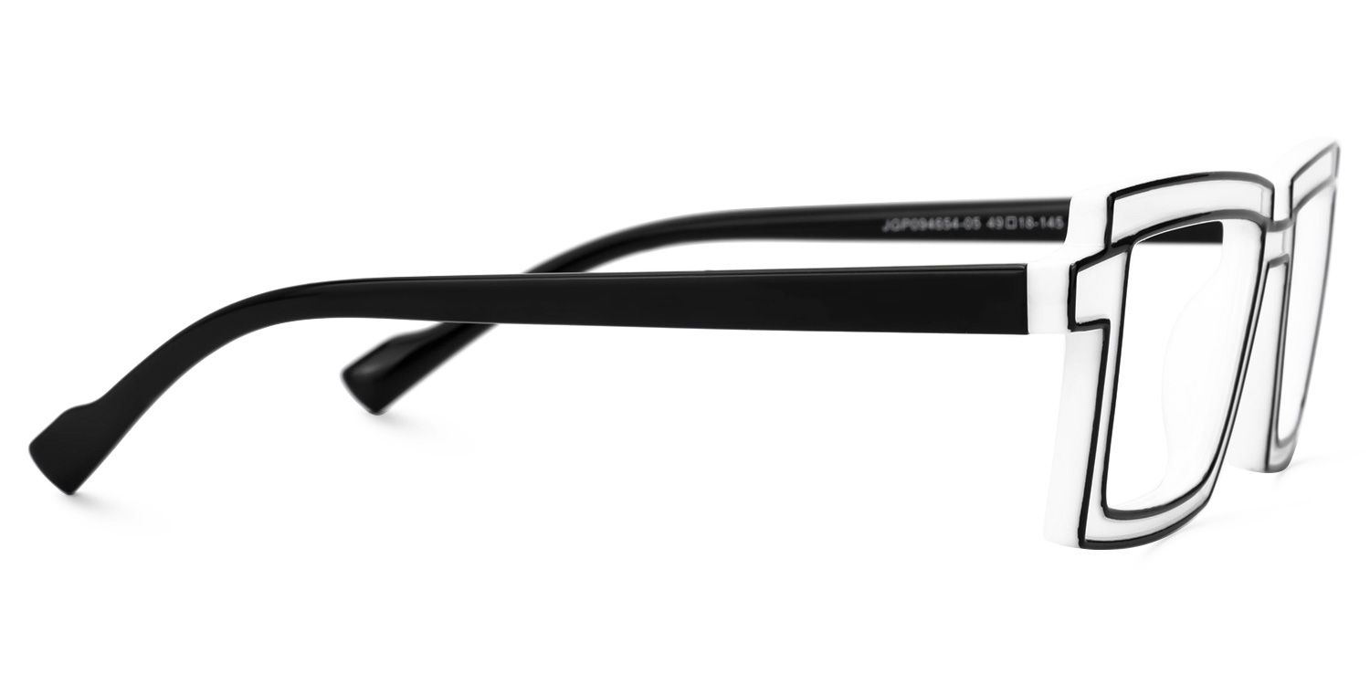 Zephyr White Cyberpunk Rectangle Frame Glasses | Zeelool4